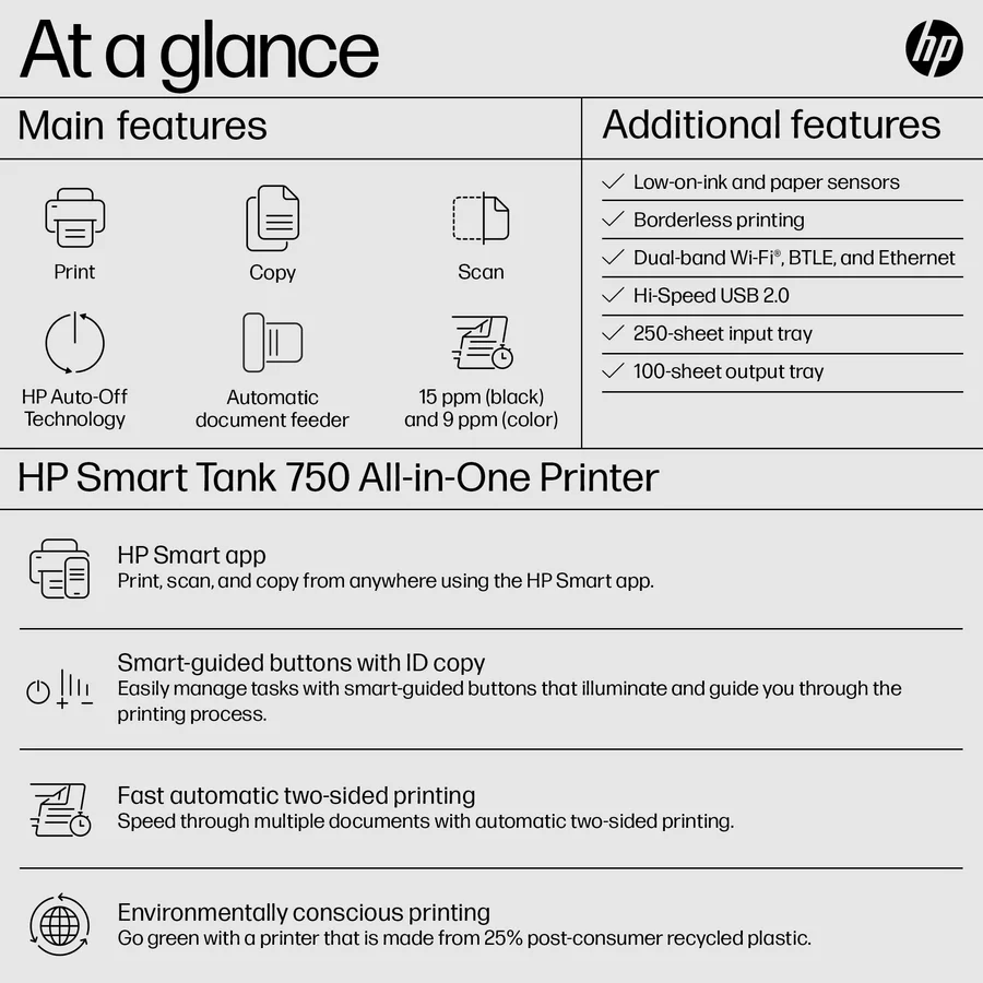 HP Smart Tank 750 All-in-One Ink Tank Printer